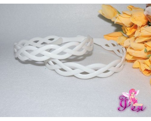 Ободок пластик цв.белый(20мм)