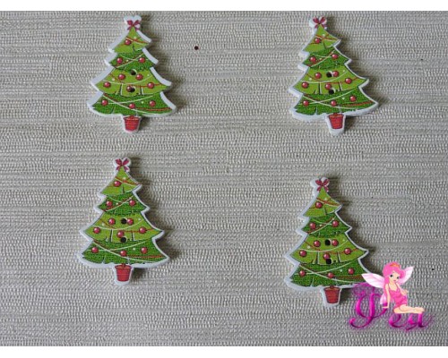 Фигурка из фанеры 35*24  мм "Новогодняя елка" (1 шт)