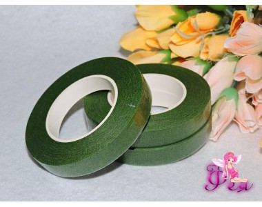 Тейп-лента 12мм (флористическая), цв. зеленый - 1 боб.