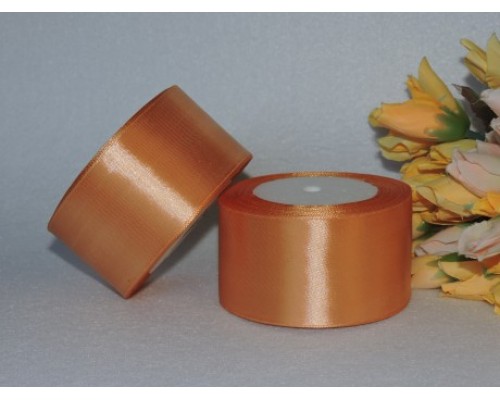 Однотонная атласная лента 50 мм, цв. песочный