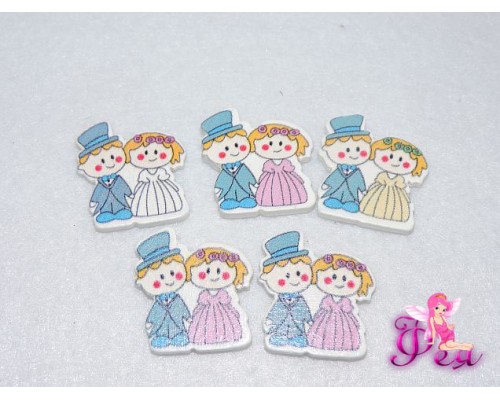 Деревянные фигурки для декора "Жених и невеста" 3 см (Скрапбукинга) 