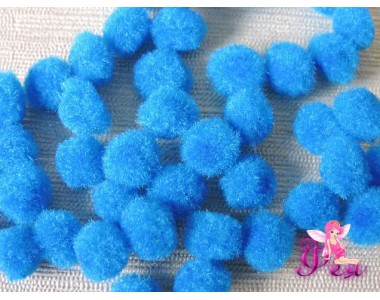 Помпоны 10 мм, бирюзовый (10 шт)