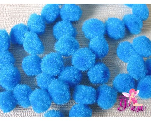 Помпоны 10 мм, бирюзовый (10 шт)