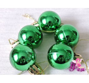 Шарик новогодний 3 см глянцевый, зеленый