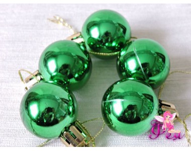Шарик новогодний 3 см глянцевый, зеленый