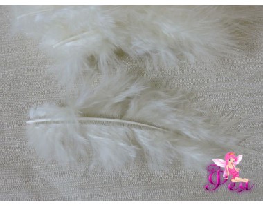 Перо декоративное 11см, цв. кремовый - 1шт