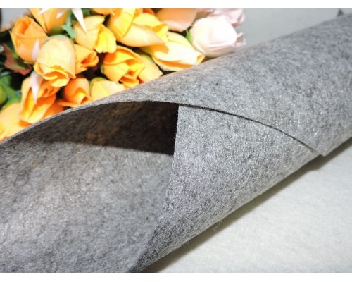 Фетр жесткий цв.темно-серый 1мм (лист 41см * 49см)