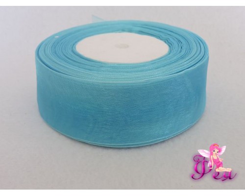 Лента органза 40 мм, голубой