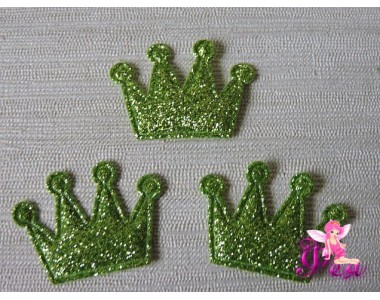 Патч с блестками 3*2,5 см "Корона", салатовый (1 шт)