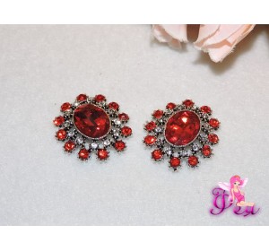 Флоризель металл  красного цвета 25*22 мм - 1шт