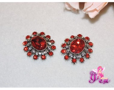 Флоризель металл  красного цвета 25*22 мм - 1шт