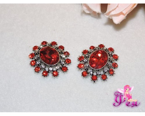 Флоризель металл  красного цвета 25*22 мм - 1шт