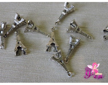 Подвеска металлическая "Эйфелевая башня" 20*9 мм, цв.  серебро (1 шт)