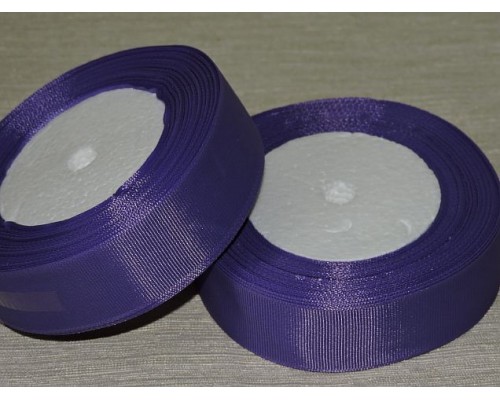 Однотонная репсовая лента 25 мм,  цв. темно-сиреневый -1 м