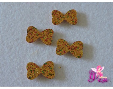 Патч с пайетками  " Бантик" 2,5*1,7 см,  золото