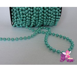 Бусы на нитке под жемчуг  6мм, голубого цвета