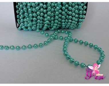 Бусы на нитке под жемчуг  6мм, голубого цвета