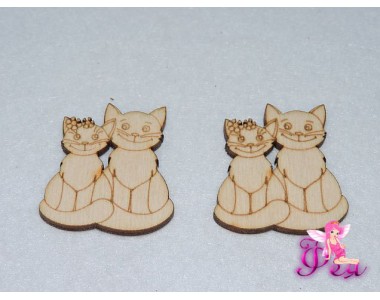 Декоративные фигурки из фанеры "Влюбленная парочка", 3 см (Котики)