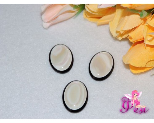 Кабошоны тивертон акрил, цв.перламутр (18мм*25мм),