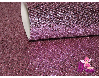 Лист кожзам "Глиттер-чешуйки", цв.фиолетовый 232-29 Кожзам с глиттером, блестками и пайетками