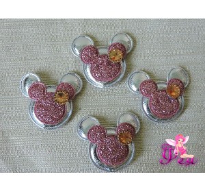 Патч с декором 3,2 см "Микки Маус", серебро - 1 м