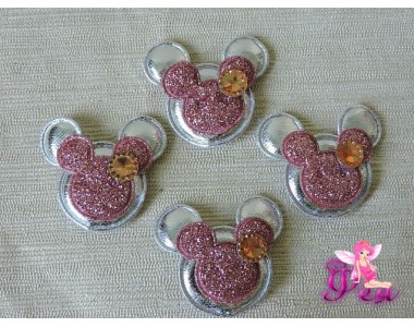 Патч с декором 3,2 см "Микки Маус", серебро - 1 м