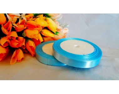 Атласная лента 12 мм, цв. голубой - 1 м.