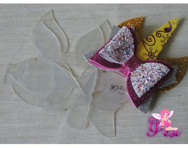 Набор шаблонов " Бантик - Единорог" в комплекте 6 детали