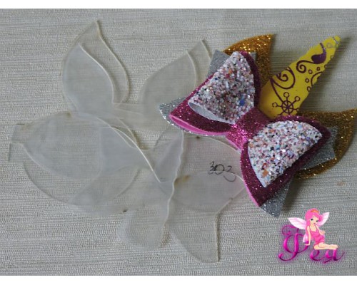 Набор шаблонов " Бантик - Единорог" в комплекте 6 детали