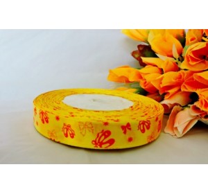 Атласная лента 12 мм, цв. желтый, в балетки