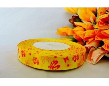 Атласная лента 12 мм, цв. желтый, в балетки