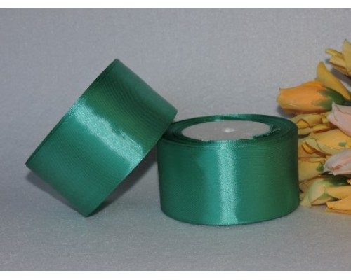 Однотонная атласная лента 50 мм, цв. бирюзовый
