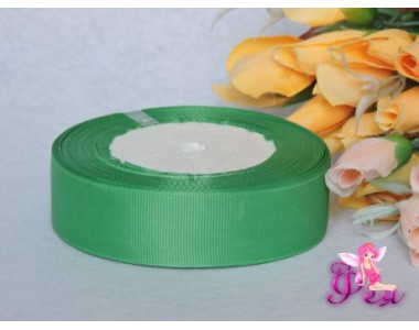 Однотонные репсовые ленты 25 мм, зеленого цвета -1 м