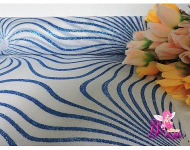 Фетр «Узор с блестками» 48 см, синий (цена 1 м)