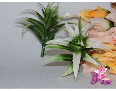 Ветка декоративная » Цветущий кактус» 15см, цв. белый