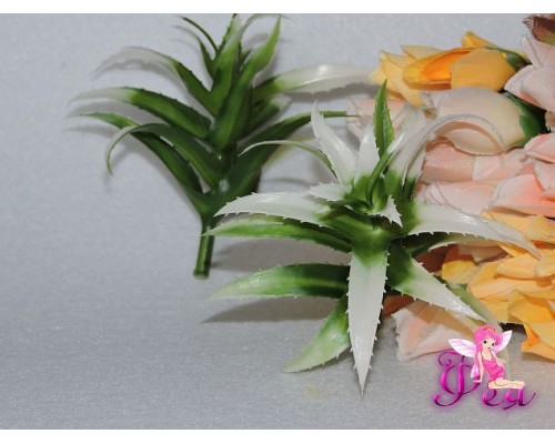 Ветка декоративная » Цветущий кактус» 15см, цв. белый