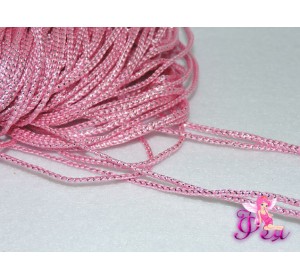 Шнур декоративный с люрексом 2 мм, цв. розовый