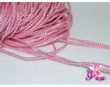 Шнур декоративный с люрексом 2 мм, цв. розовый