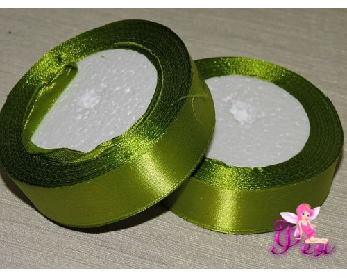 Атласная лента 25 мм, цв. оливковый - 1 м