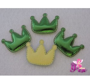 Патч 3D, кожзам " Корона"3,5*3см, зеленый