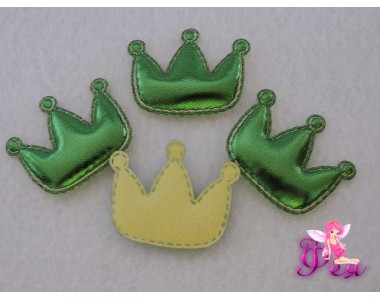 Патч 3D, кожзам " Корона"3,5*3см, зеленый