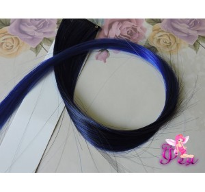 Цветная прядь градиент, 50 см, цв. черный-синий - 1 шт.