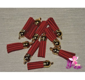 Декоративная кисточка замшевая 3,8 см, бордовый -1 шт