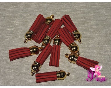 Декоративная кисточка замшевая 3,8 см, бордовый -1 шт