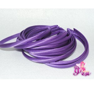 Ободок пластиковый в ткани 1 см, цв. фиолетовый