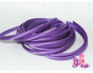 Ободок пластиковый в ткани 1 см, цв. фиолетовый