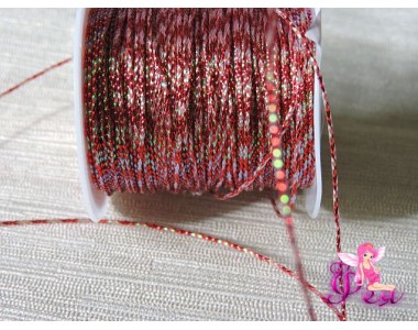 Нить декоративная  "Люрекс" 1 мм , цв. красный