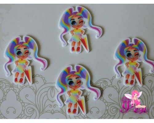 Кабошон-вырубка "Хэрдораблс " 39*35 мм, модница с зонтиком  -1 шт