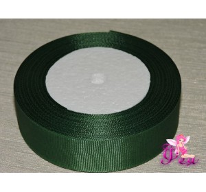 Однотонная репсовая лента 25 мм,  цв. темно-зеленый -1 м