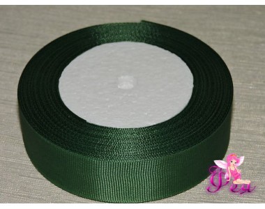 Однотонная репсовая лента 25 мм,  цв. темно-зеленый -1 м